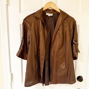 Elliott Lauren Brown Lightweight Leather-Look Blazer